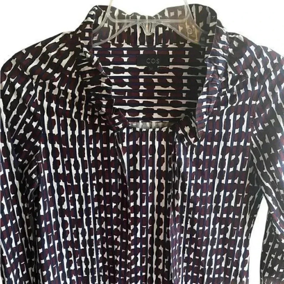 COS Printed Dress With Neck Tie - Picture 9 of 13